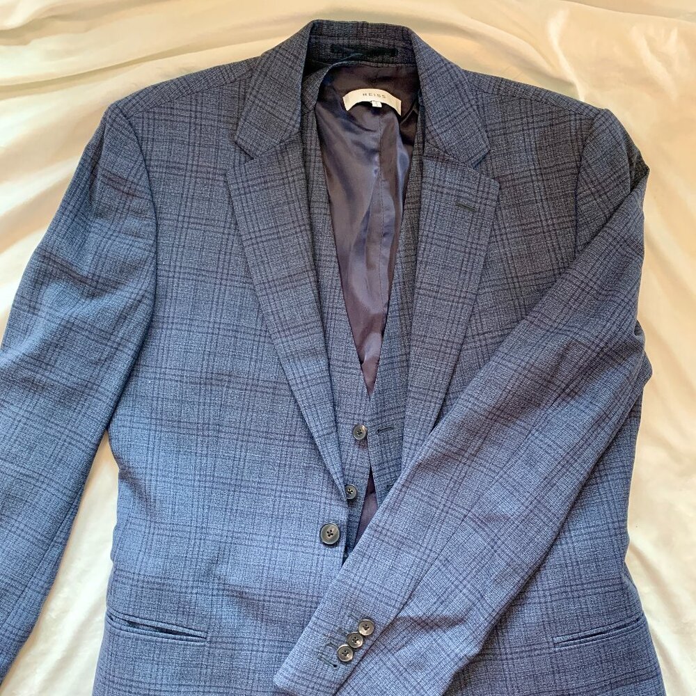 REISS 3-PIECE CHECK SUIT